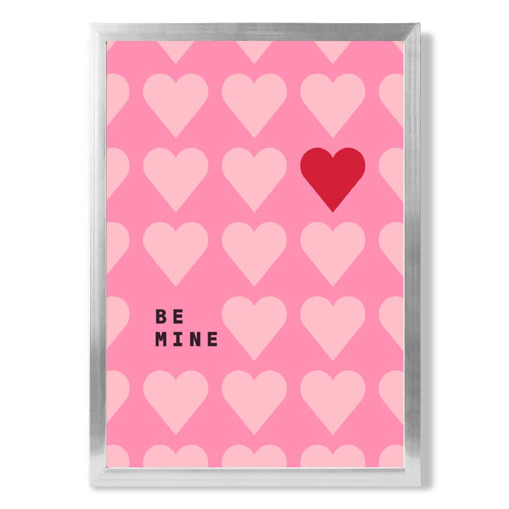 Be Mine Hearts Frame Kunstdruck