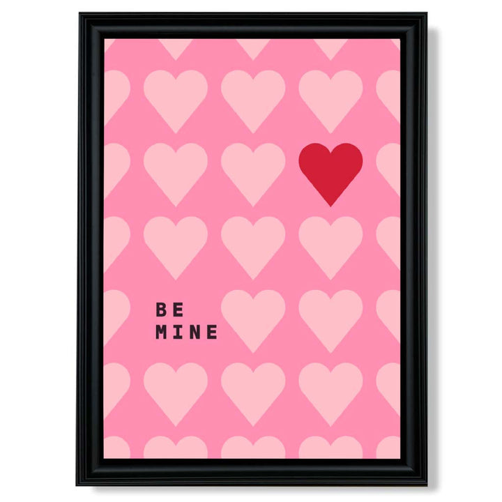 Be Mine Hearts Frame Kunstdruck