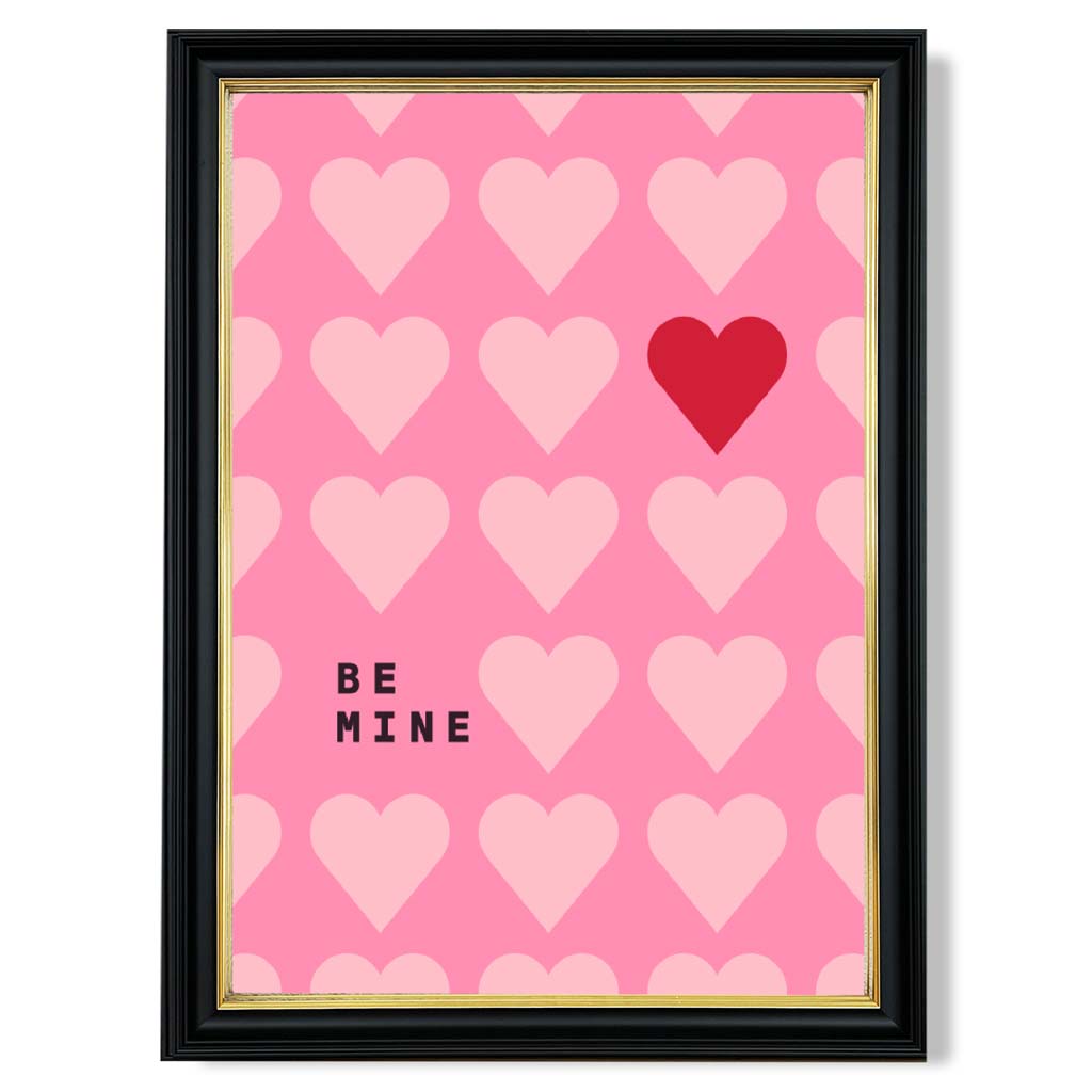 Be Mine Hearts Frame Kunstdruck