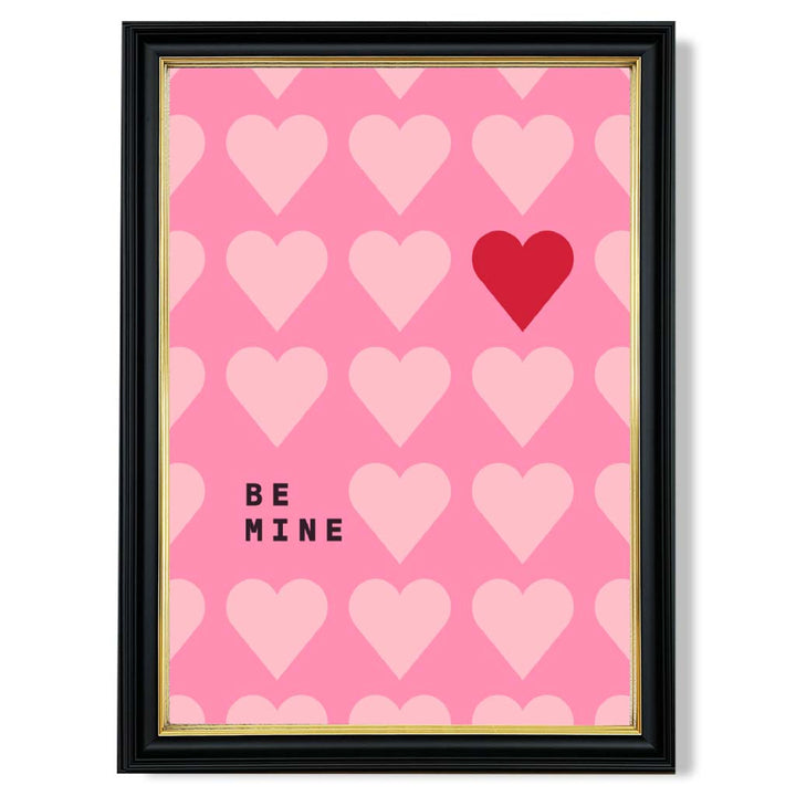 Be Mine Hearts Frame Kunstdruck