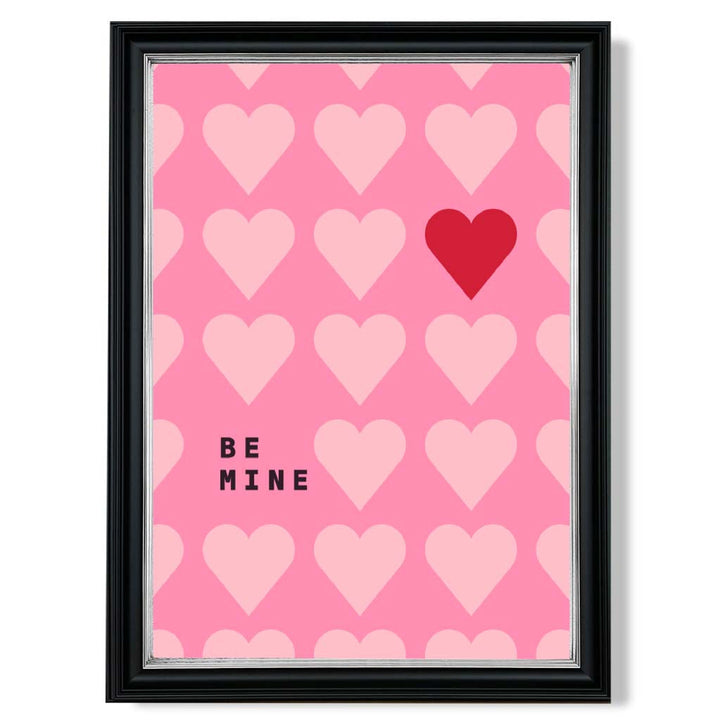 Be Mine Hearts Frame Kunstdruck