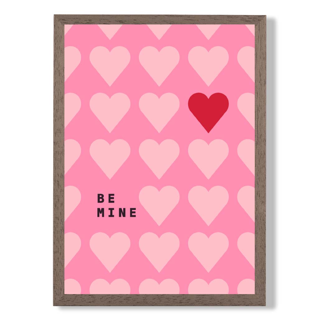 Be Mine Hearts Frame Kunstdruck