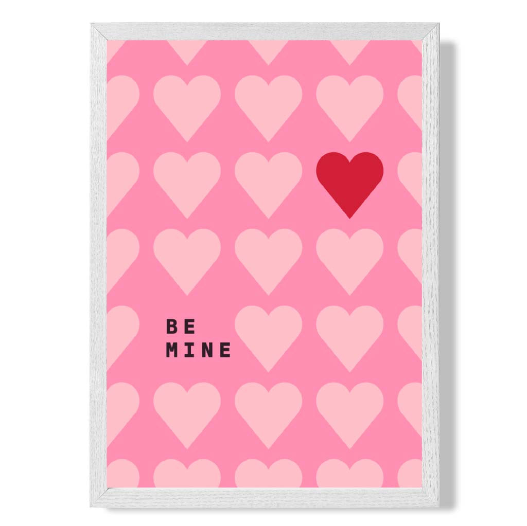 Be Mine Hearts Frame Kunstdruck