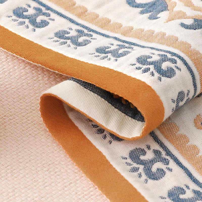 Blumenmuster Jacquard Baumwollhandtuch 70x140cm | Karnz