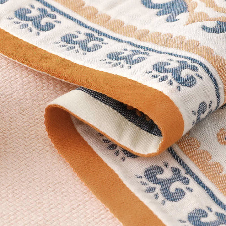 Blumenmuster Jacquard Baumwollhandtuch 70x140cm | Karnz