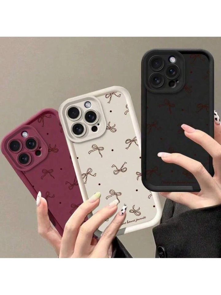 Apple iPhone  Handyhülle, hellbraun, Schleifenmotiv