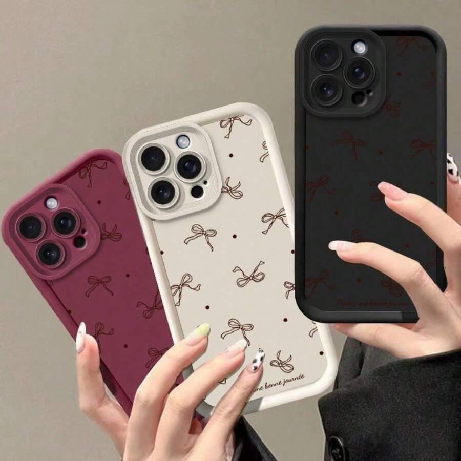 Apple iPhone  Handyhülle, hellbraun, Schleifenmotiv