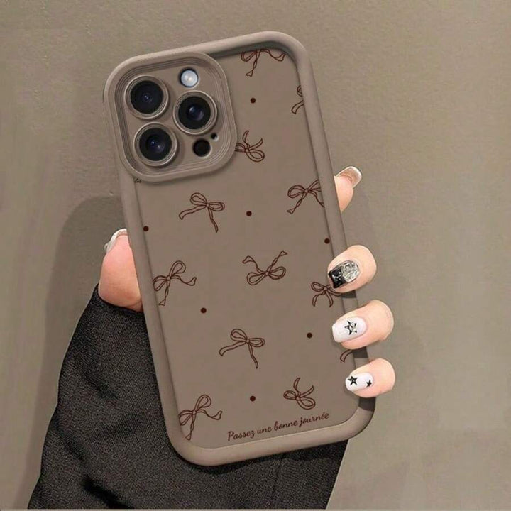 Apple iPhone  Handyhülle, hellbraun, Schleifenmotiv