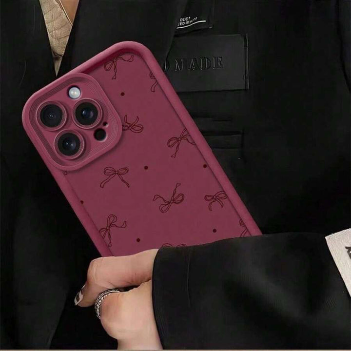 Apple iPhone  Handyhülle, hellbraun, Schleifenmotiv