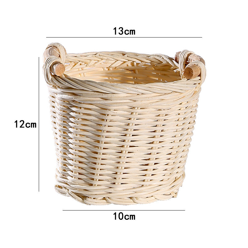 Unisex Handgewebter Aufbewahrungskorb mit Holzgriffen Karnz