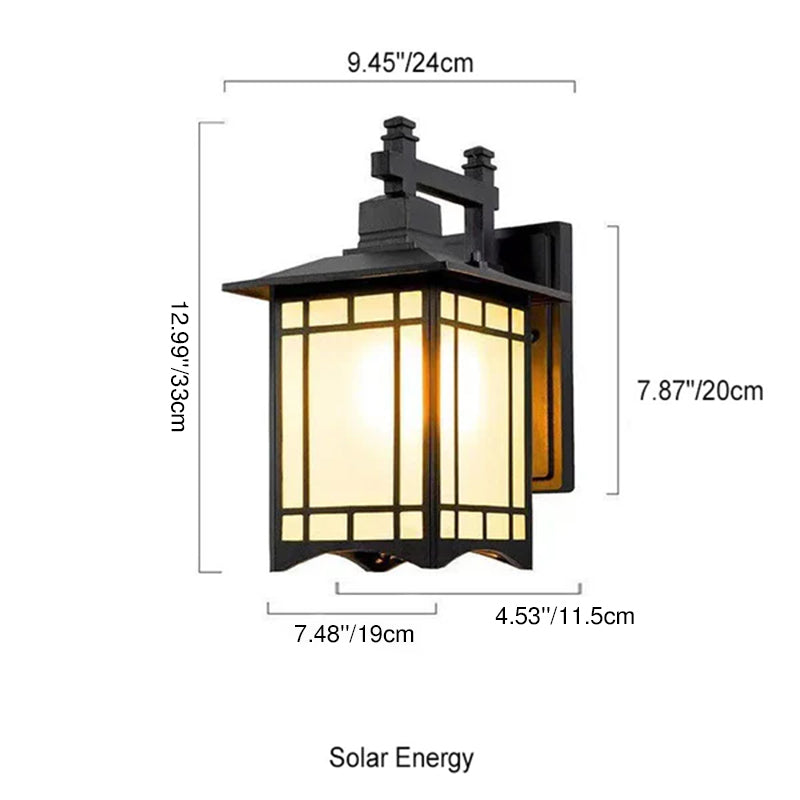 Moderner wasserdichter Solar-Aluminium-Chinesischer Pavillon Form 1-Licht-Wand sconces Lampe | Karnz