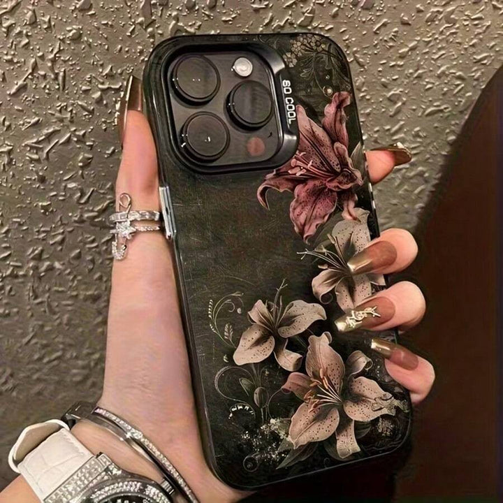 Apple iPhone 11–17Handyhülle, 1 Stück, transparent, Retro-Blumenmuster
