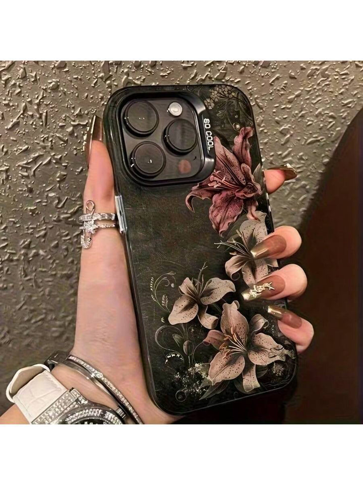 Apple iPhone 11–17Handyhülle, 1 Stück, transparent, Retro-Blumenmuster