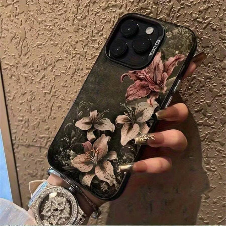 Apple iPhone 11–17Handyhülle, 1 Stück, transparent, Retro-Blumenmuster