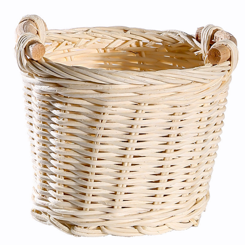 Unisex Handgewebter Aufbewahrungskorb mit Holzgriffen Karnz