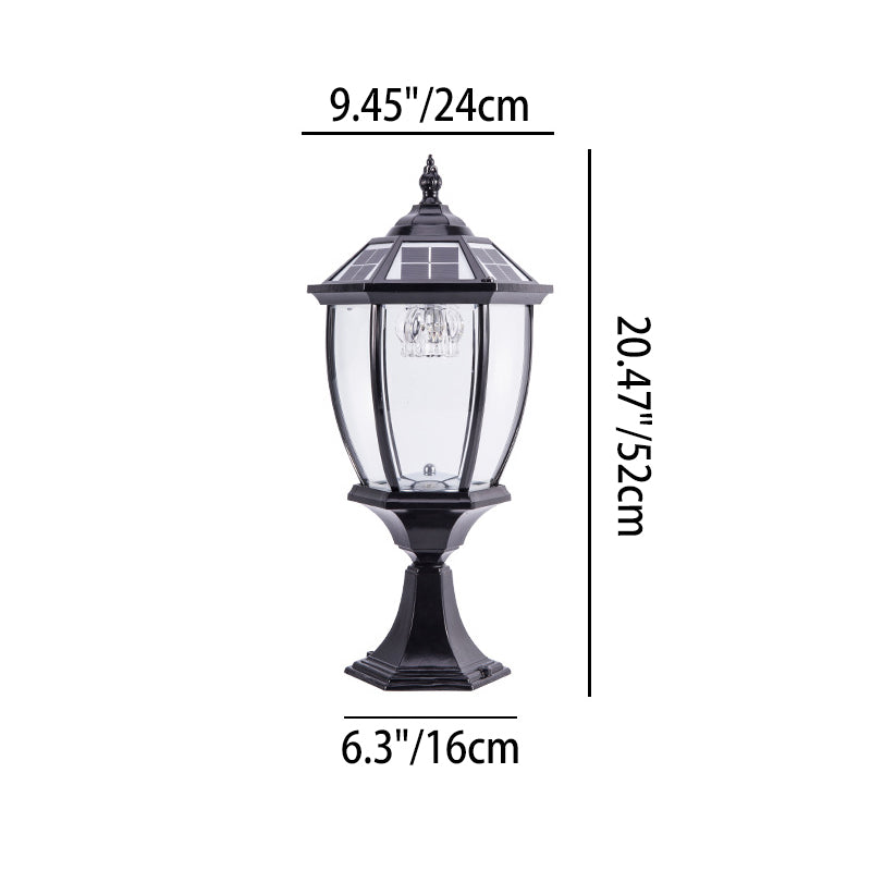 Wasserdichte, solarbetriebene Gartenleuchte aus Aluminium und Glas mit 1-flammigem Design