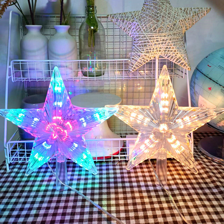 LED-Weihnachtsbaum-Spitzenstern, 20 cm, beleuchtet