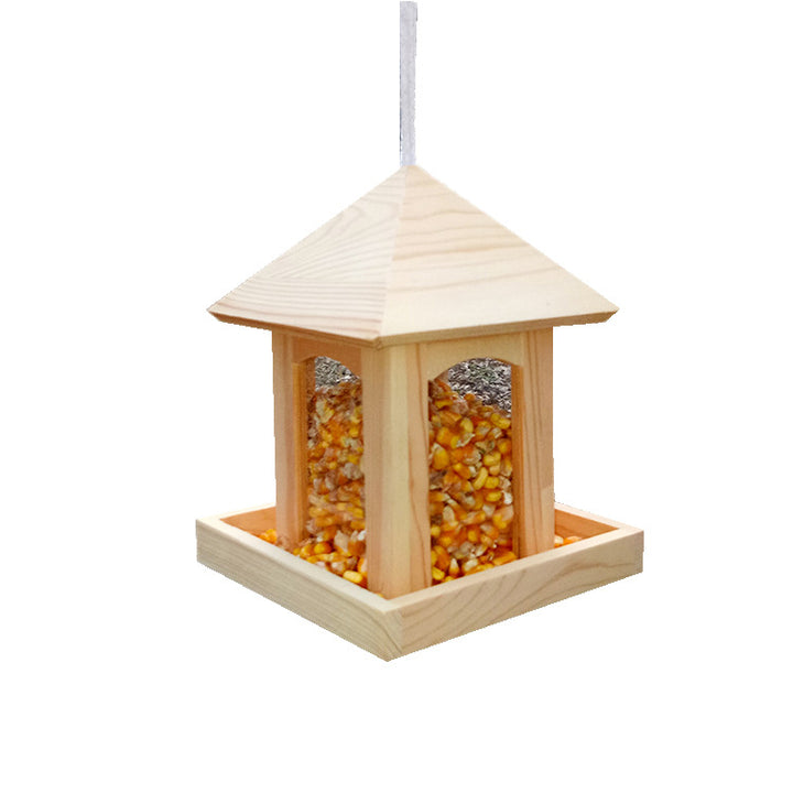 Holz-Vogel-Futterstation zum Aufhängen