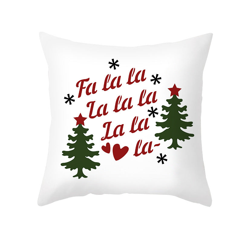 Festliches Weihnachtsbaum-Typografie-Kissenbezug