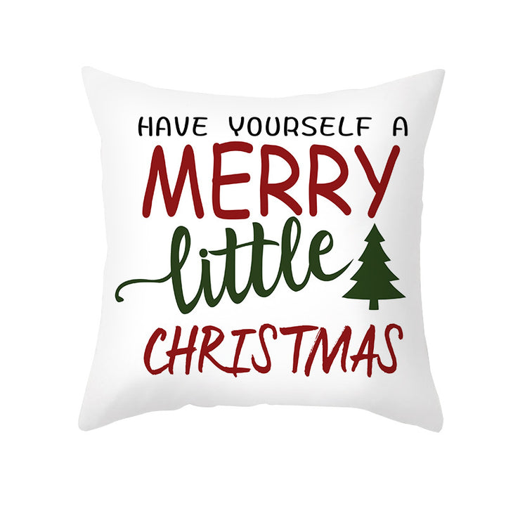 Festliches Weihnachtsbaum-Typografie-Kissenbezug