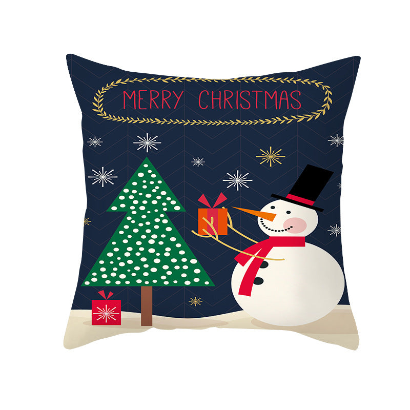 Festliches Weihnachtsbaum-Typografie-Kissenbezug