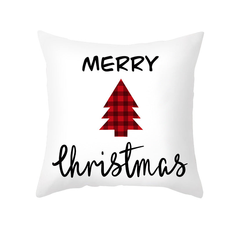 Festliches Weihnachtsbaum-Typografie-Kissenbezug
