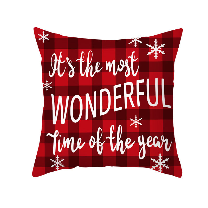 Festliches Weihnachtsbaum-Typografie-Kissenbezug