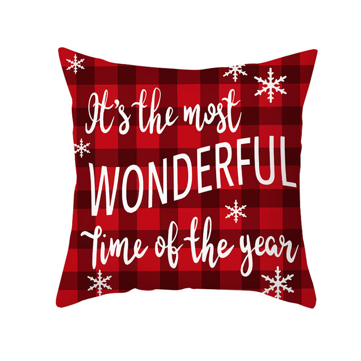 Festliches Weihnachtsbaum-Typografie-Kissenbezug