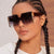 Damen futuristische oversized Sonnenbrille mit markantem Design Karnz