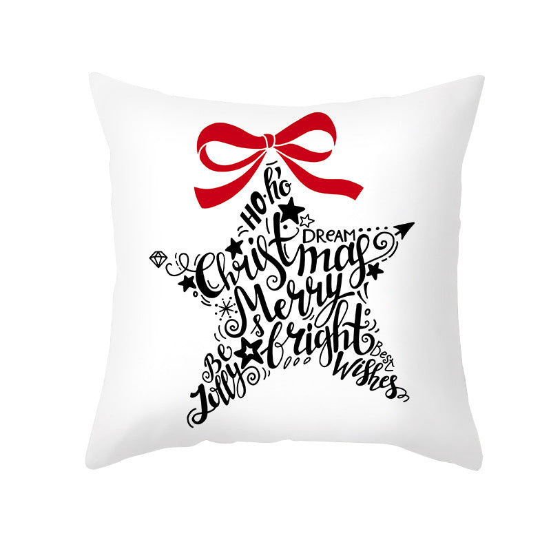 Festliches Weihnachtsbaum-Typografie-Kissenbezug