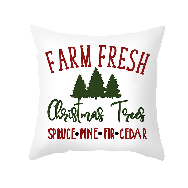 Festliches Weihnachtsbaum-Typografie-Kissenbezug