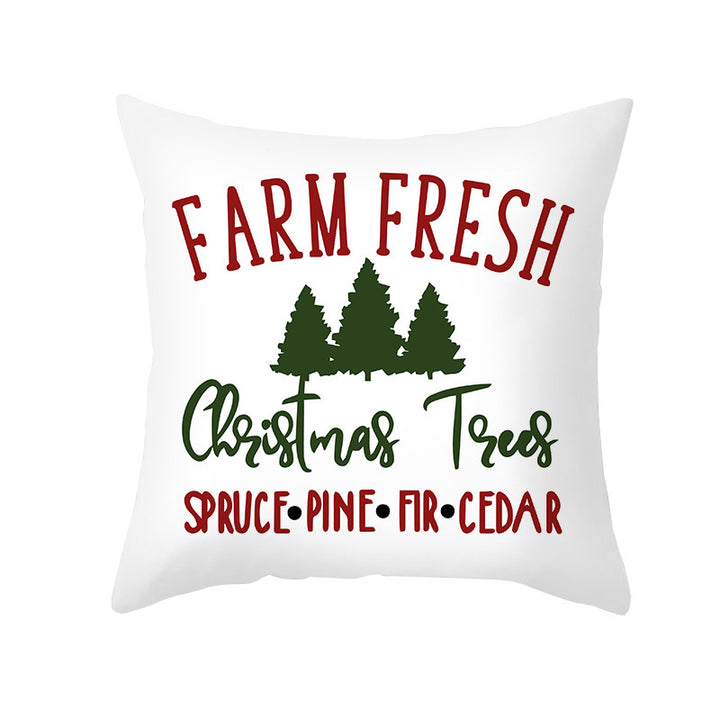 Festliches Weihnachtsbaum-Typografie-Kissenbezug