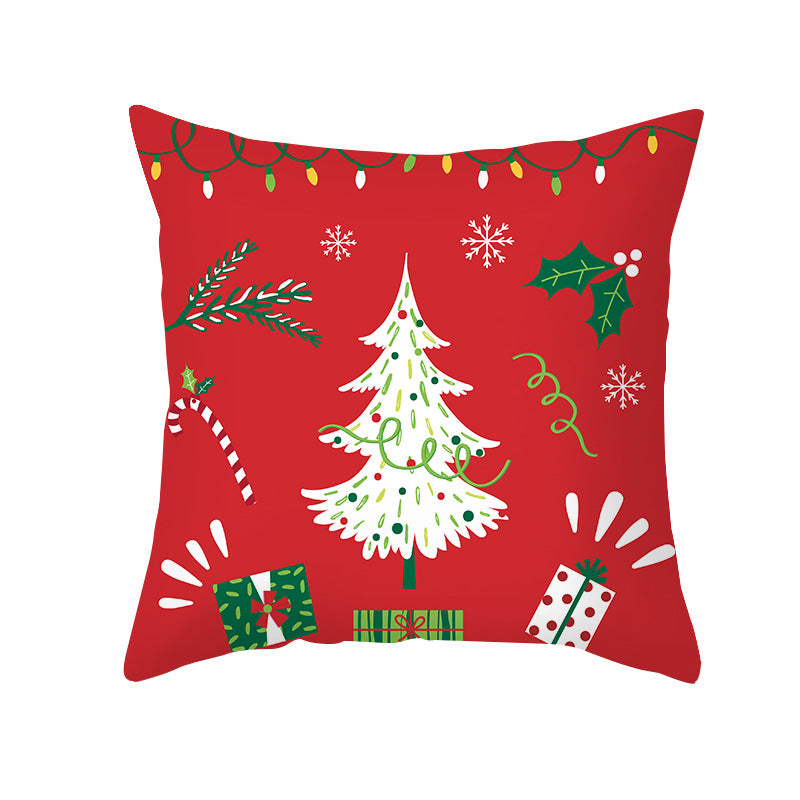 Festliches Weihnachtsbaum-Typografie-Kissenbezug
