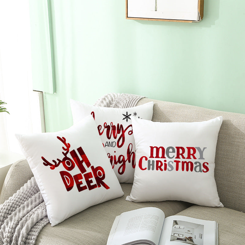 Festliches Weihnachtsbaum-Typografie-Kissenbezug