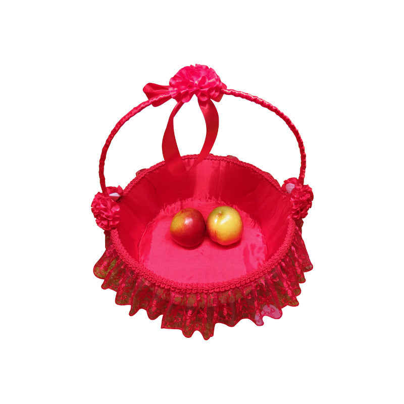 Damen Eleganter Dekorationskorb mit Tüll und Blüten Karnz