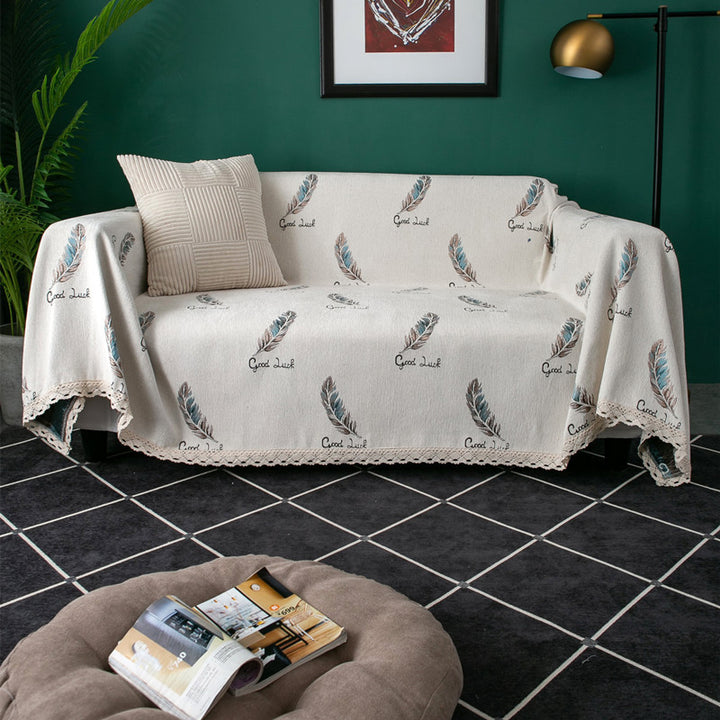 Dekorativer Stricksofaüberwurf