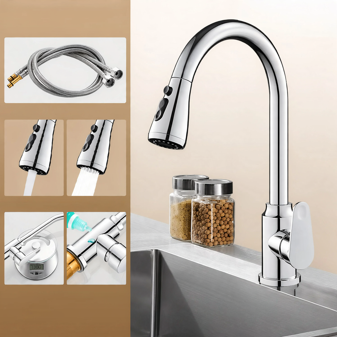 Küchenarmatur Edelstahl 304, Einhebel-Mischbatterie
