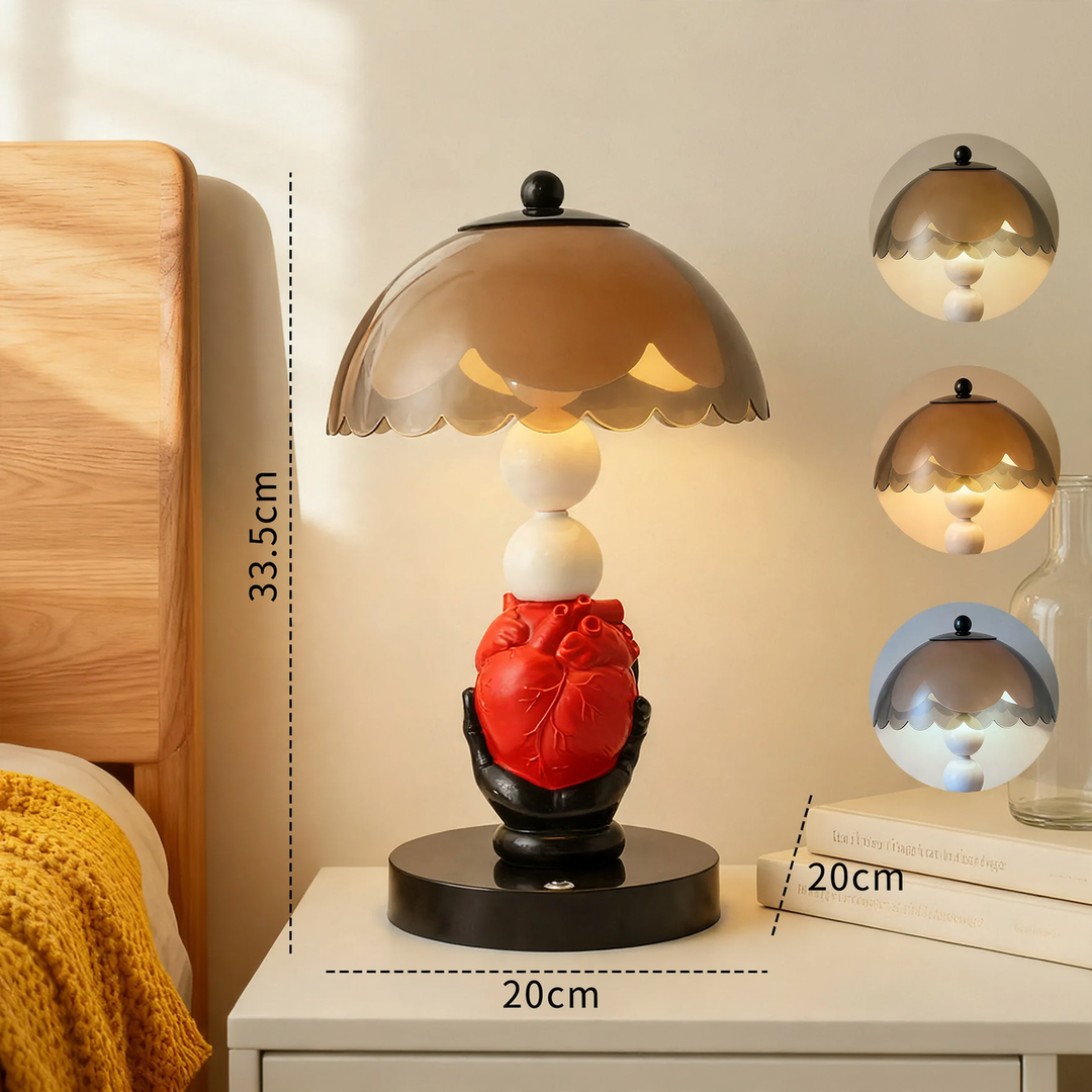 Herz-Tischlampe, moderne Kunstform
