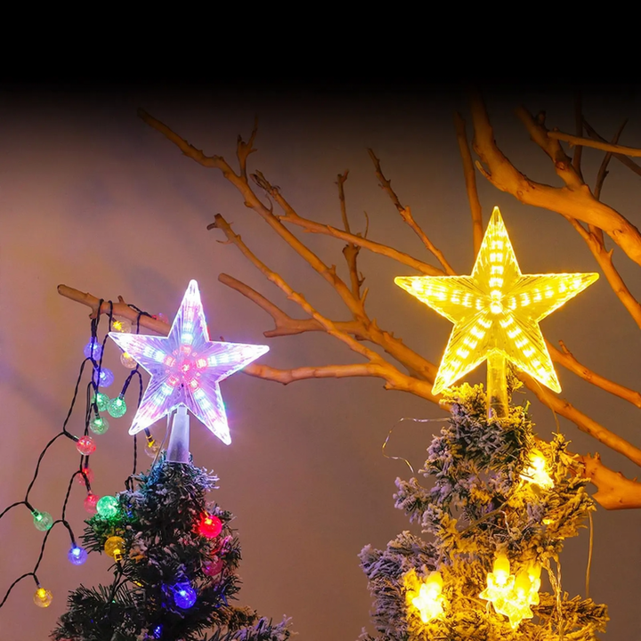Leuchtende Weihnachtsbaum-Spitze mit Lichtmodi