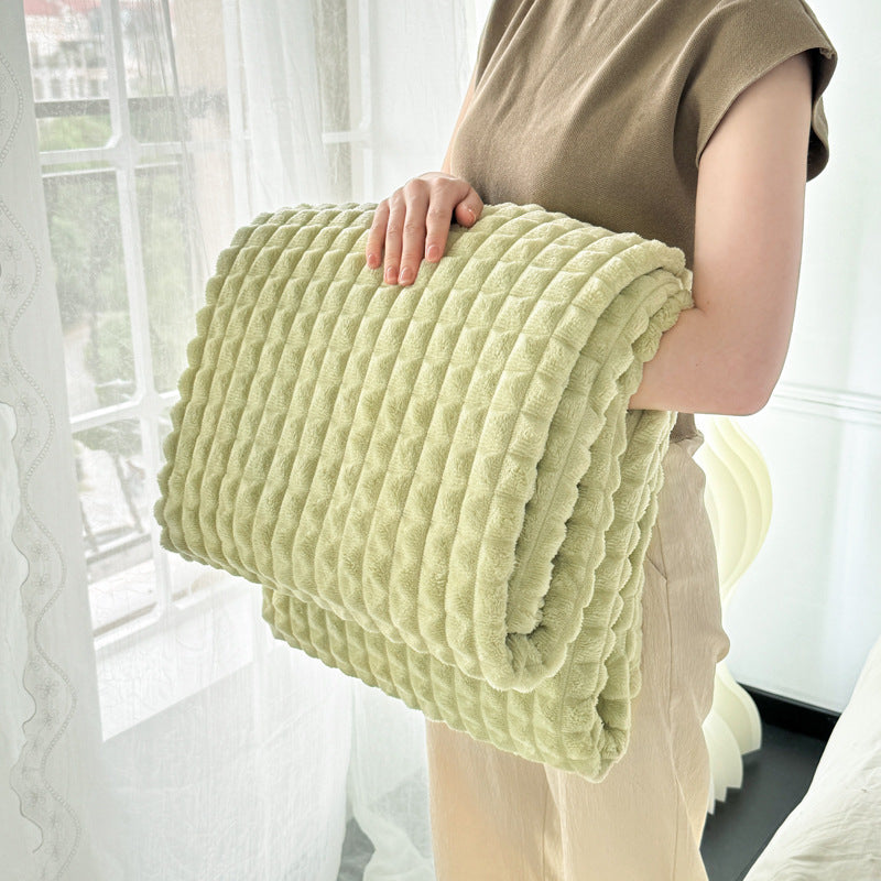 Warme Flanell-Wohndecke mit Struktur, ganzjährig geeignet