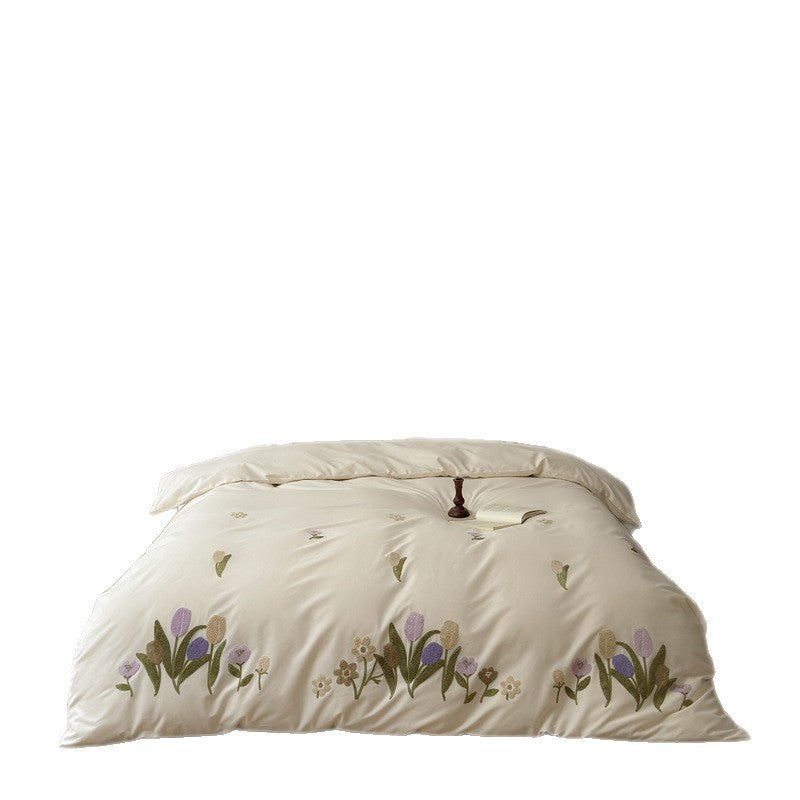 Baumwoll-Bettwäsche-Set, A-Klasse, 100er, Blumenmuster