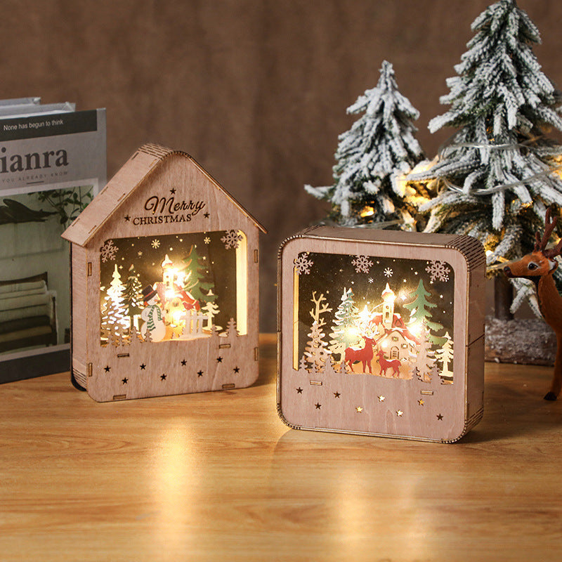 Beleuchtetes Holzhaus, LED-Weihnachtsdekoration