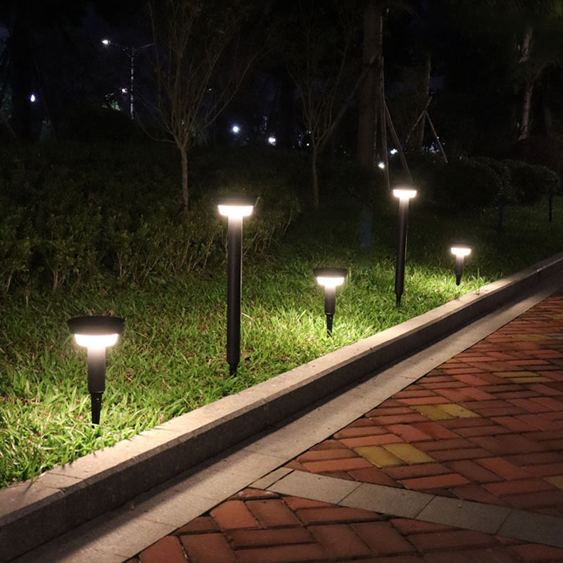 Moderne Einfachheit Wasserdichte Solar Ronde Aluminium Acryl Außenlichter Für Garten | Karnz