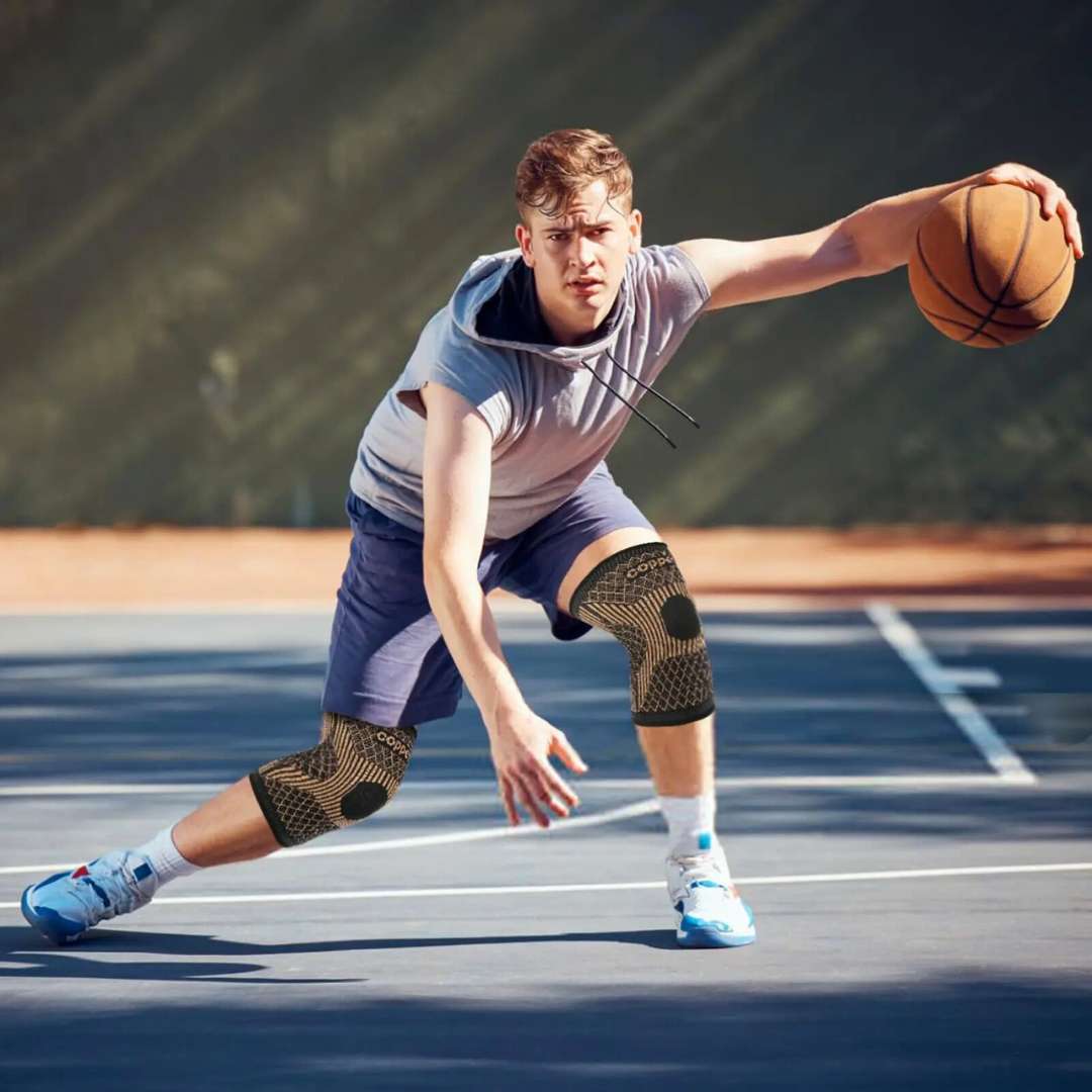 CopperFlex Knee Compression Sleeve | zur Schmerzlinderung - Unterstützung - Mobilität - perfekt für Athleten, Arthritis, Senioren und Verletzungsrehabilitation Karnz