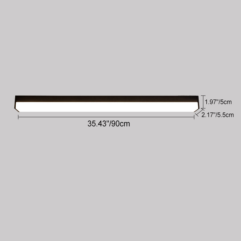 Moderner Minimalistischer Langer Rechteckiger Aluminium PC LED Einbau-Deckenleuchte Für Außenpatio | Karnz