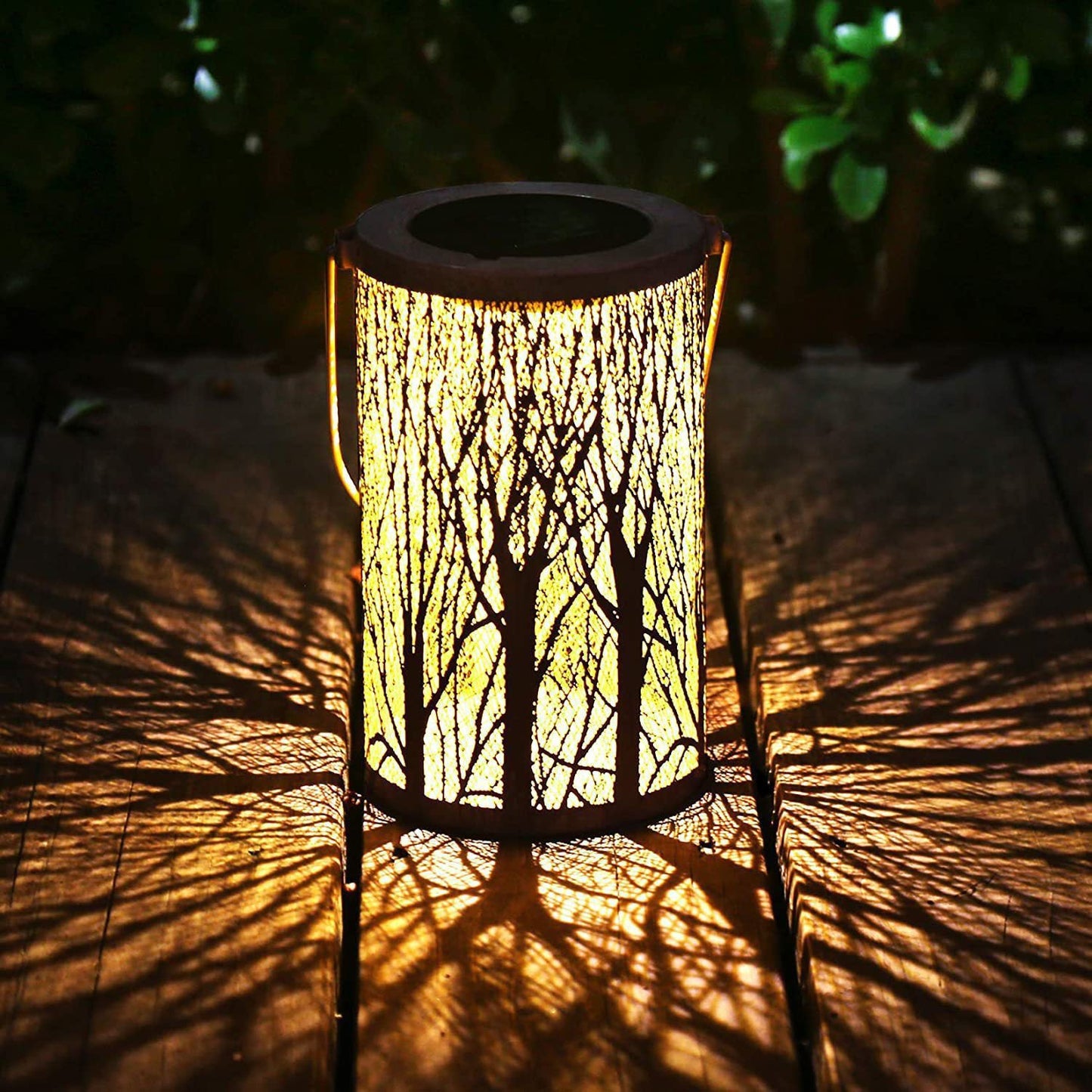 Moderne Art Deco Solar Zylinder Skelett Laterne Eisen LED Außen Landschaft Licht Für Garten | Karnz