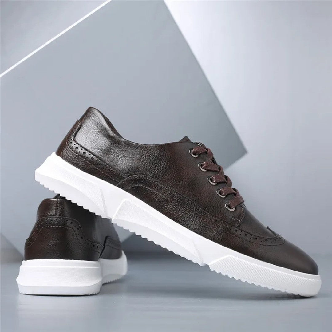 Leder Brogue Sneaker mit Gummisohle