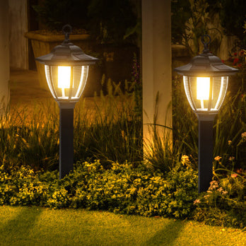 Traditionelle Bauernhaus wasserdichte Solar Laternen Kunststoff Erdnuss-Stecker LED Landschaftslicht für den Garten | Karnz
