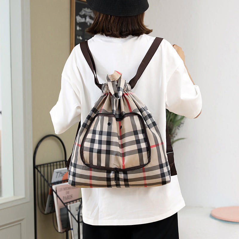 Faltbarer Bedruckter Nylonrucksack mit Kordelzug | Karnz