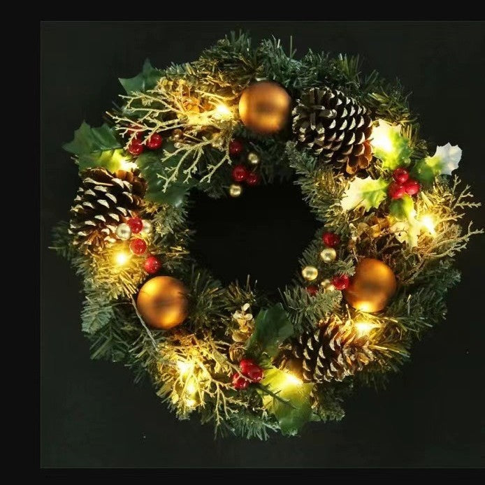 Beleuchteter Weihnachtskranz, 40 cm
